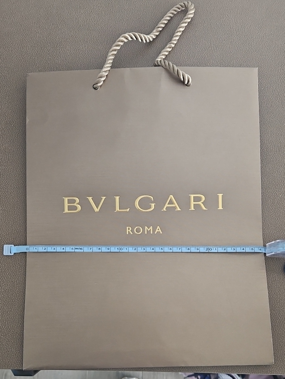 Bvlgari Roma Paper Shopping Gift Bag Tote Brown